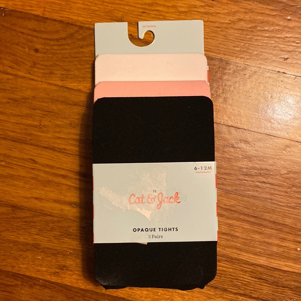 Cat & Jack opaque tights 6-12m